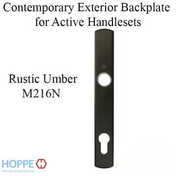 HOPPE CONTEMPORARY EXTERIOR BACKPLATE M216N FOR ACTIVE HANDLESETS - RUSTIC UMBER